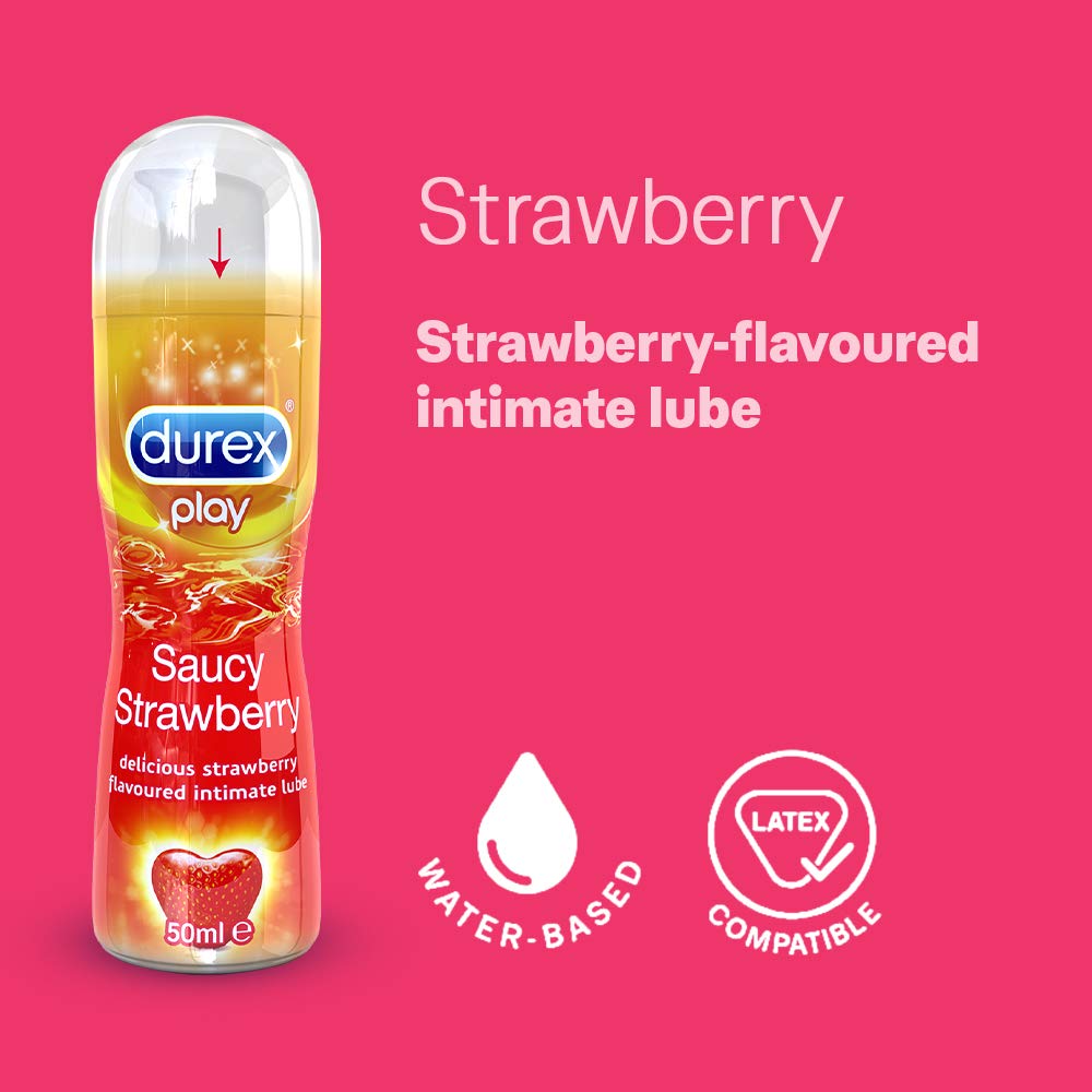 Durex Pleasure Pack (Durex Strawberry 50ml, Extra Dots 10s)