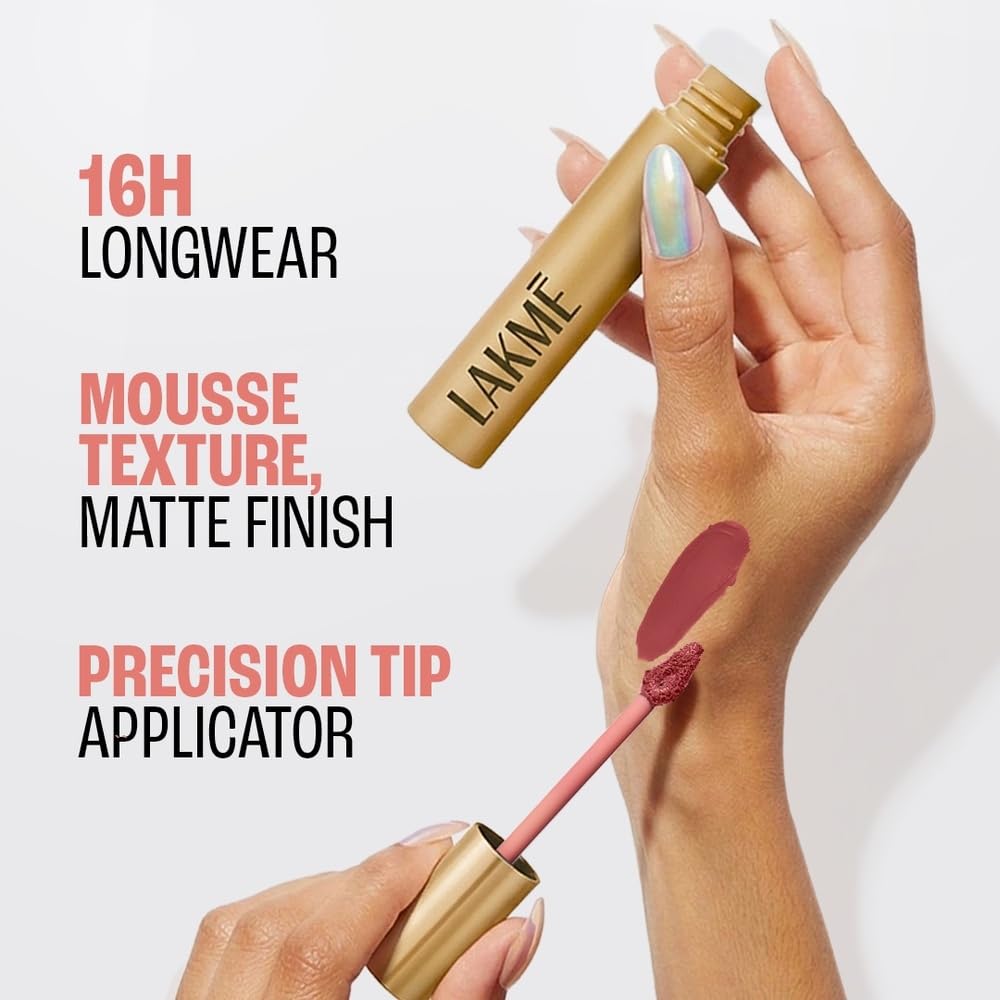 LAKMÉ 9 To 5 Weightless Matte Mousse Lip & Cheek Color, Coca Soft, 9 G Cocoa Soft 9 g (Pack of 1)
