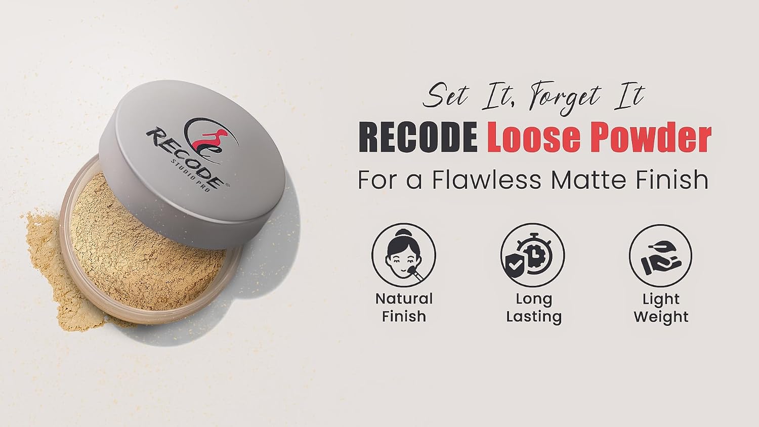 Recode Set & Forget Fine Matte Setting Powder No Hue -12 G
