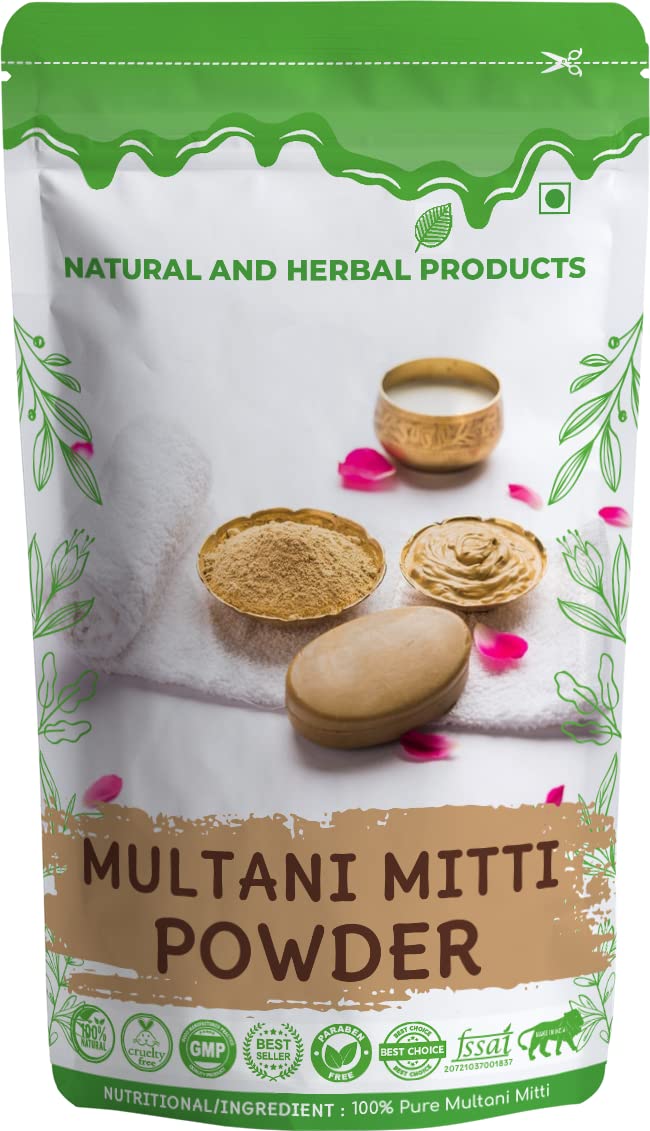 Multani Mitti Powder Organic/Face Pack/Skin Whitening/Bentonite Clay/Fuller's Earth Clay/Fades Acne Scars & Ageing Marks/Natural Hair & Skin/Herbal/Dark Circle/