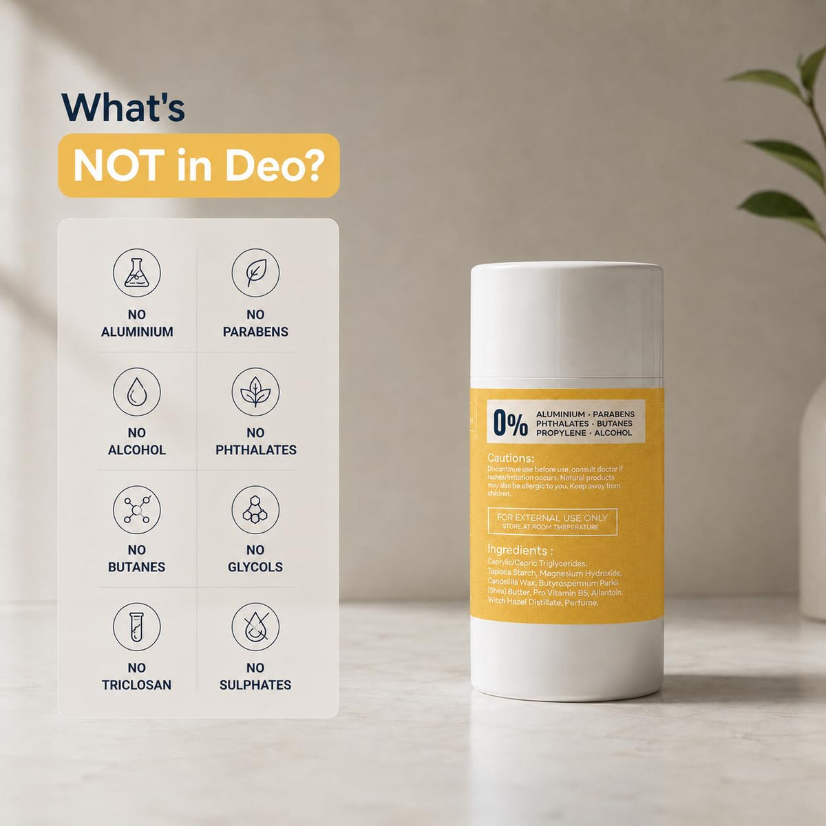 Bitamin Natural Deodorant Roll On for Men & Women | 5% Vitamin C | 8 Hour Odour Control & Underarm Brightening | 0% Aluminium, Alcohol, Parabens & Triclosan | O