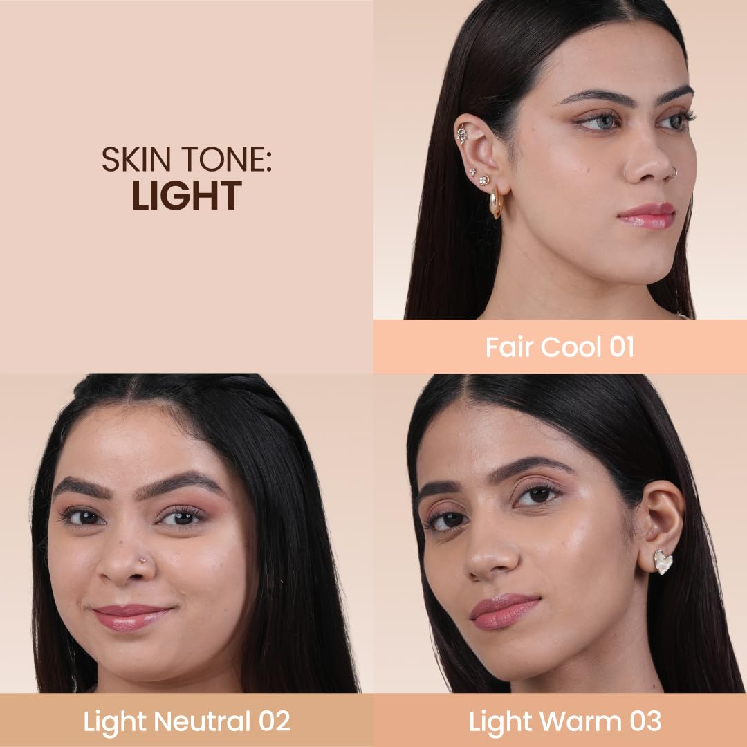 Typsy Beauty Foundcealer Flex 3-IN-1 Base with SPF 30, Moringa Oil & Niacinamide, Full coverage with Dual applicator Light Neutral 02 |40 g