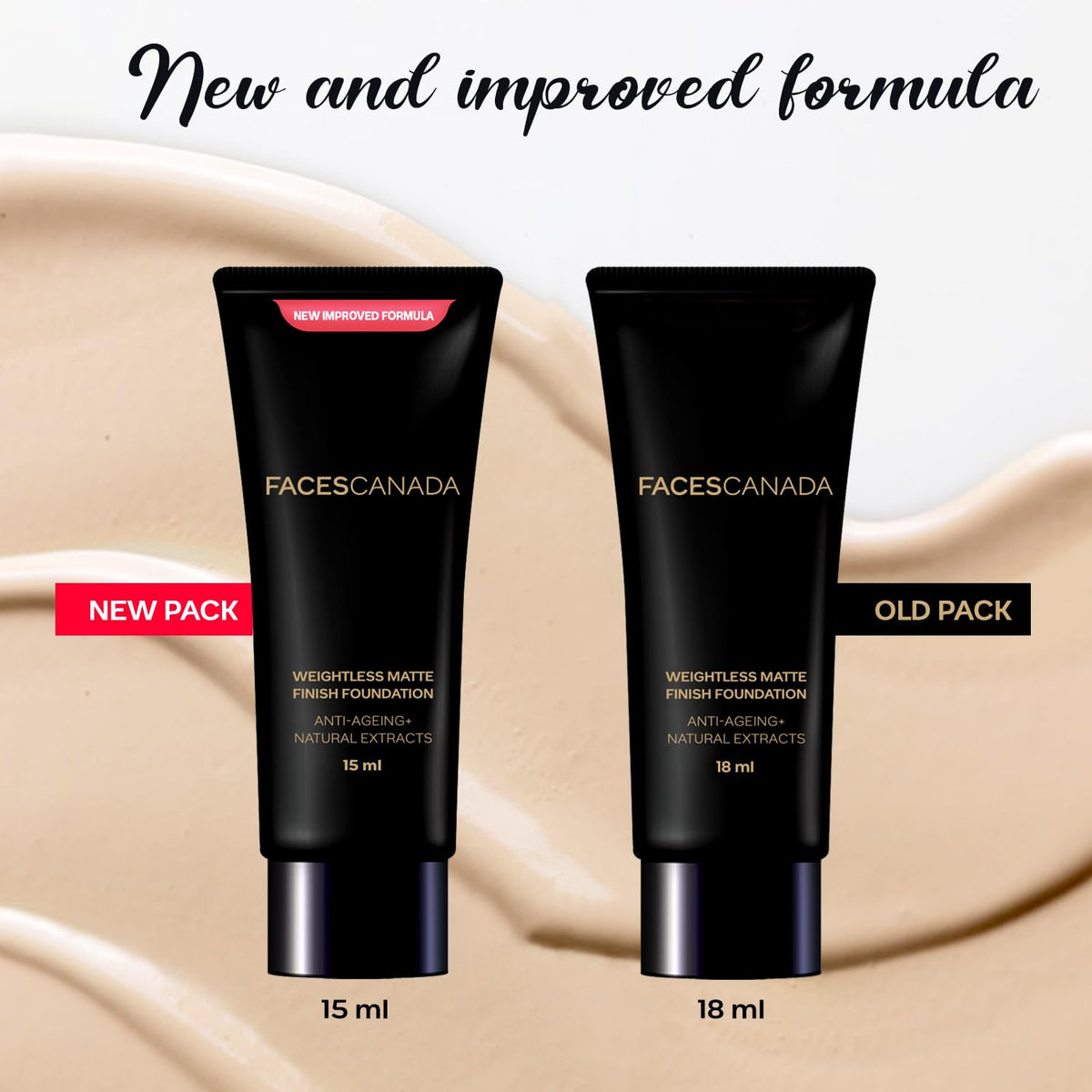 FACESCANADA Weightless Matte Finish Foundation - Medium Natural, 15ml | Lightweight | Natural Finish | Anti-Ageing | Non-Clog Pores | Enriched With Olive Seed O