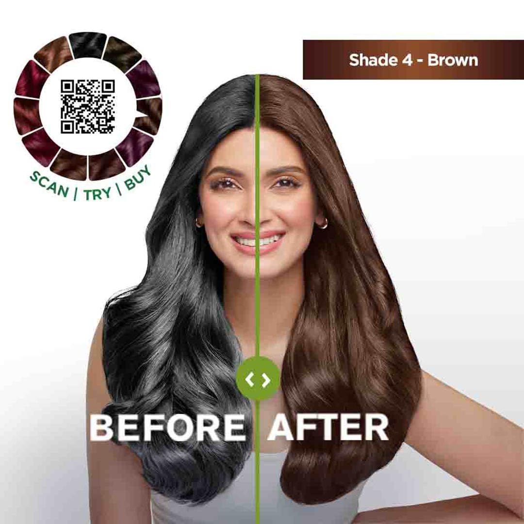Garnier, Hair Colouring Creme, Long-lasting Colour, Smoothness & Shine, Color Naturals, Shade: 4 Brown, 70ml + 60g (PACK OF 2) 260g