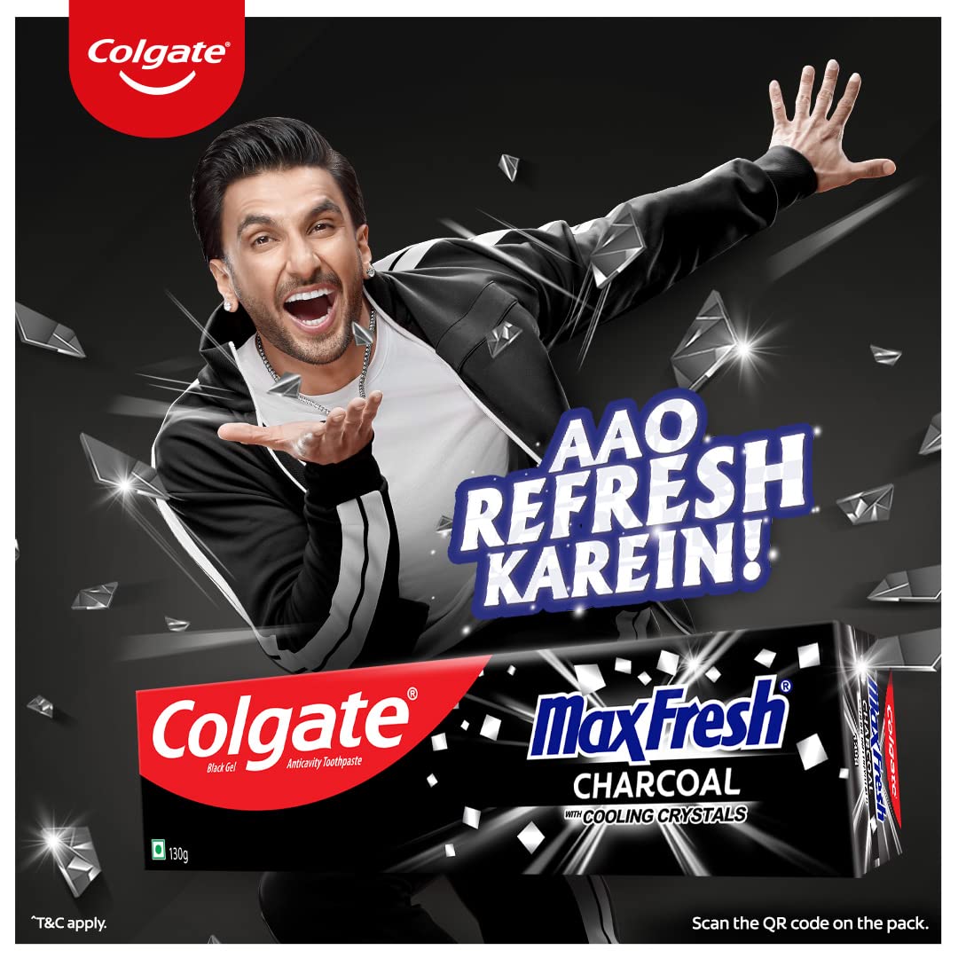 Colgate MaxFresh Toothpaste, Black Gel Paste with Charcoal for Super Fresh Breath, 260gm 260 g (Pack of 1) Toothpaste