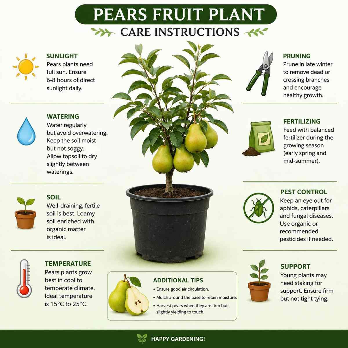 Thai Pear Amritphalam Green Nashpati Grafted Live Plant | All-Season Hybrid Airlayered Fruit Tree | Fruits Within 12 Months | Home Garden Outdoor Gardening Plan