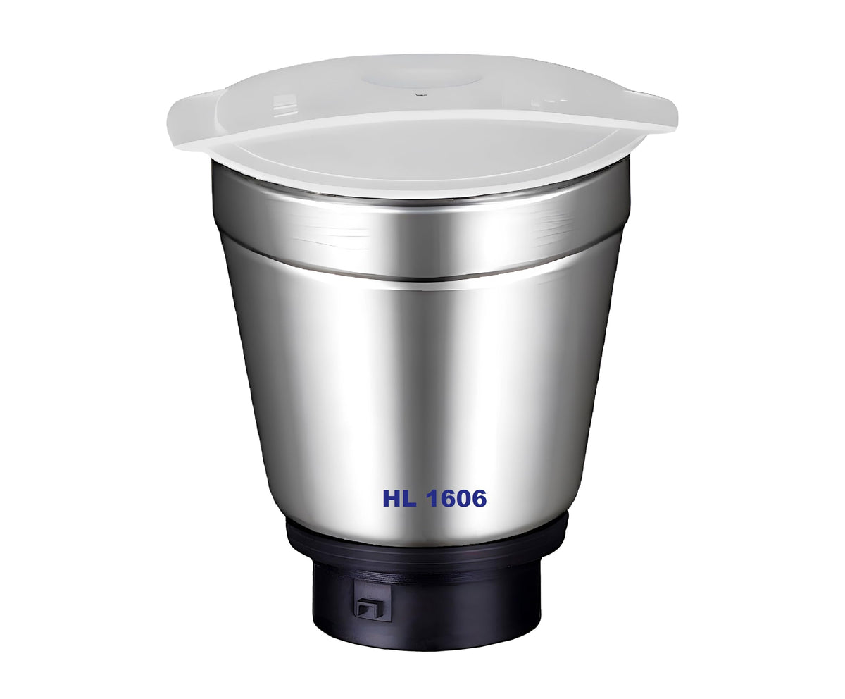 1Litre Medium/Dry Jar Suitable for Philips Mixer Grinders Models "HL1606" Only | Mixer Grinder Jar Replacement Parts & Accessories (Steel)
