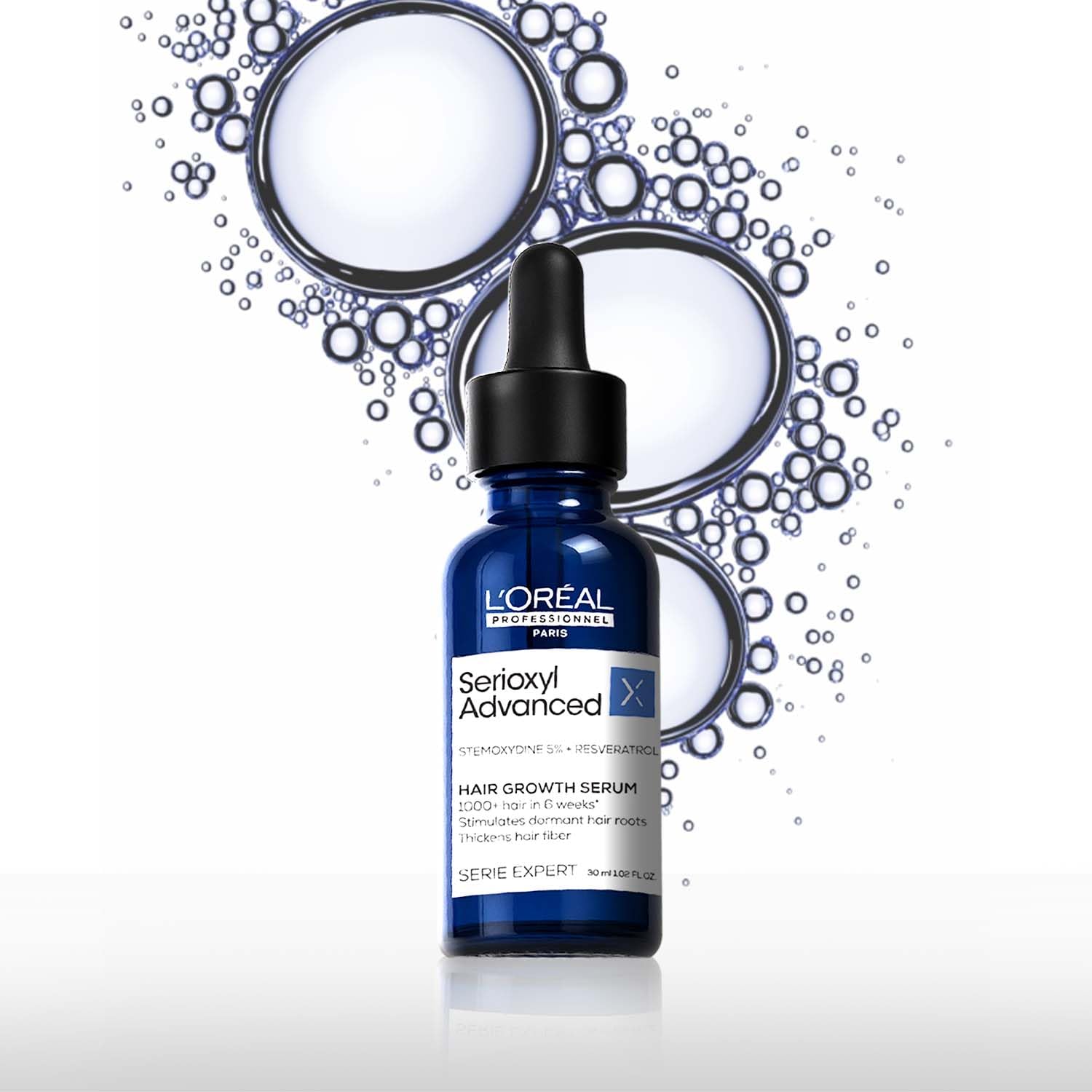 L’Oréal Professionnel Serioxyl Advanced Hair Growth Serum for scalp | Powered by Stemoxydine 5% + Resveratrol | Stimulates dormant hair roots and thickens hair fibre | Hairgrowth serum for men and women