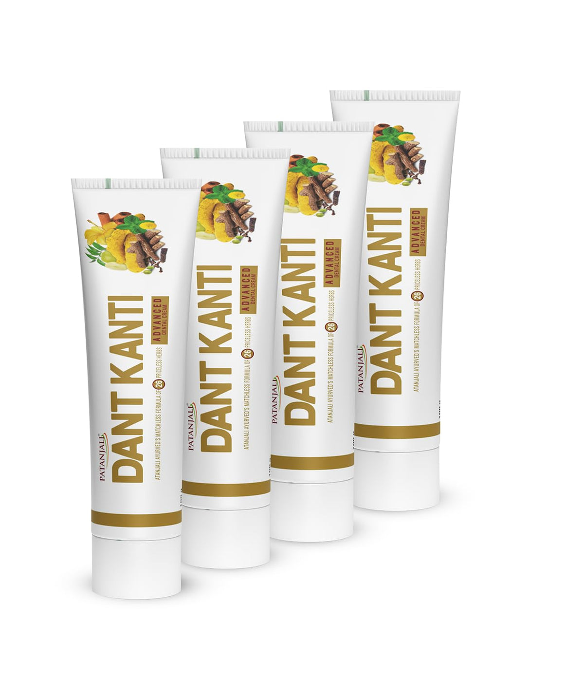 Patanjali Dant Kanti Dental Care Advance Toothpaste 400g (100gx4), Helps in Reduction in Bad Breath, Cavity Free Smile, Freshness with Protection & Healthy Gums