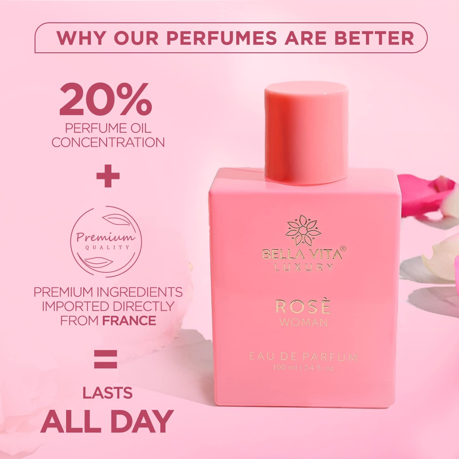 Bella Vita - Luxury Rose Woman Eau De Perfume for Women (100ml)