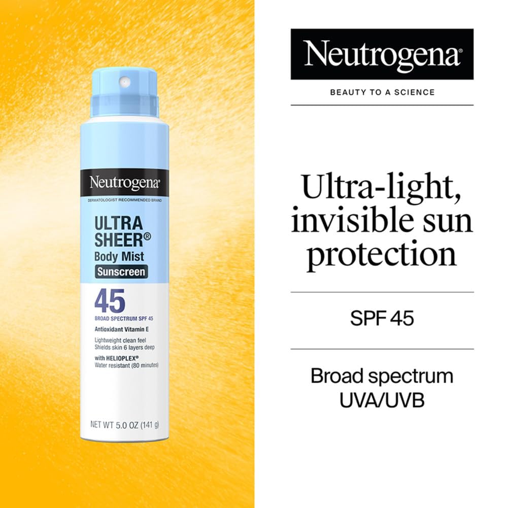 Neutrogena Ultra Sheer® Body Mist Sunscreen Broad Spectrum SPF 45,141g