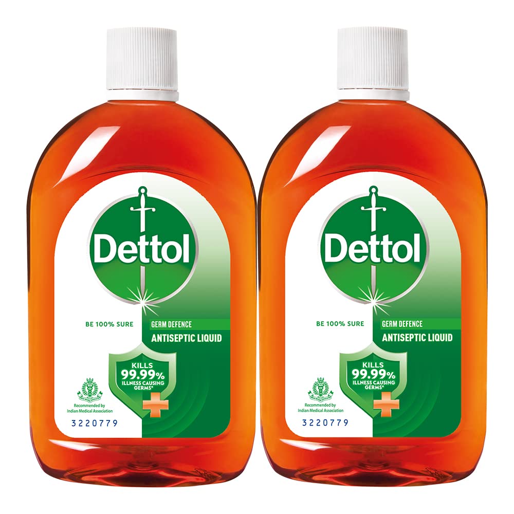 Dettol Antiseptic Disinfectant liquid for First aid, Surface Cleaning and Personal Hygiene, 250ml, Pack of 2 250 ml (Pack of 2)