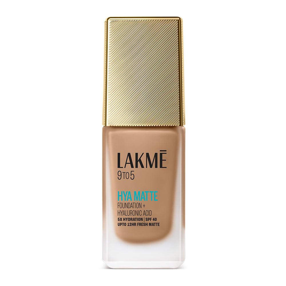 LAKMÉ 9to5 Hya Matte Full coverage Liquid All skin type Foundation + Hyaluronic Acid Cool Walnut - 25ml