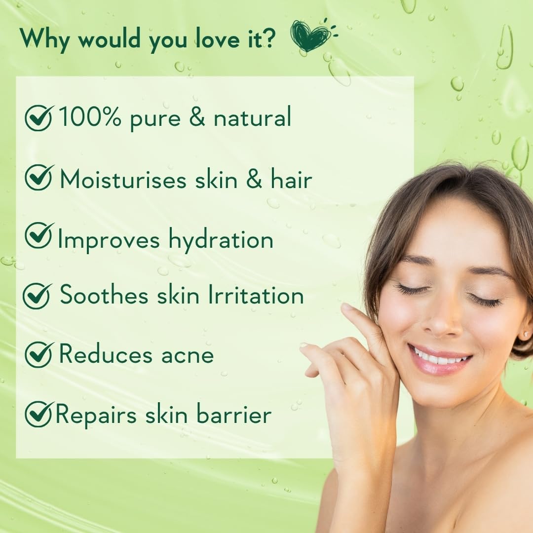 WishCare Pure & Natural Aloe Vera Gel - 200 Ml - Enriched With Vitamin E - Multipurpose Gel for Skin and Hair…