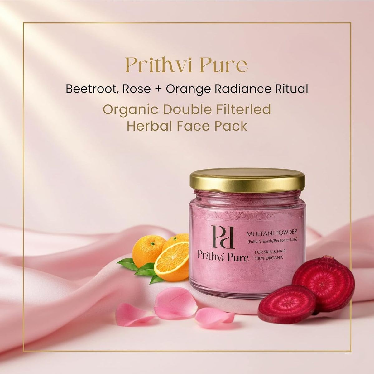 Orange Peel Multani Mitti Face Pack 200g | Herbal Ayurvedic Face Pack for Oil Control, Tan Reduction & Clear Looking Skin | Natural Clay Powder | For Face & Bod