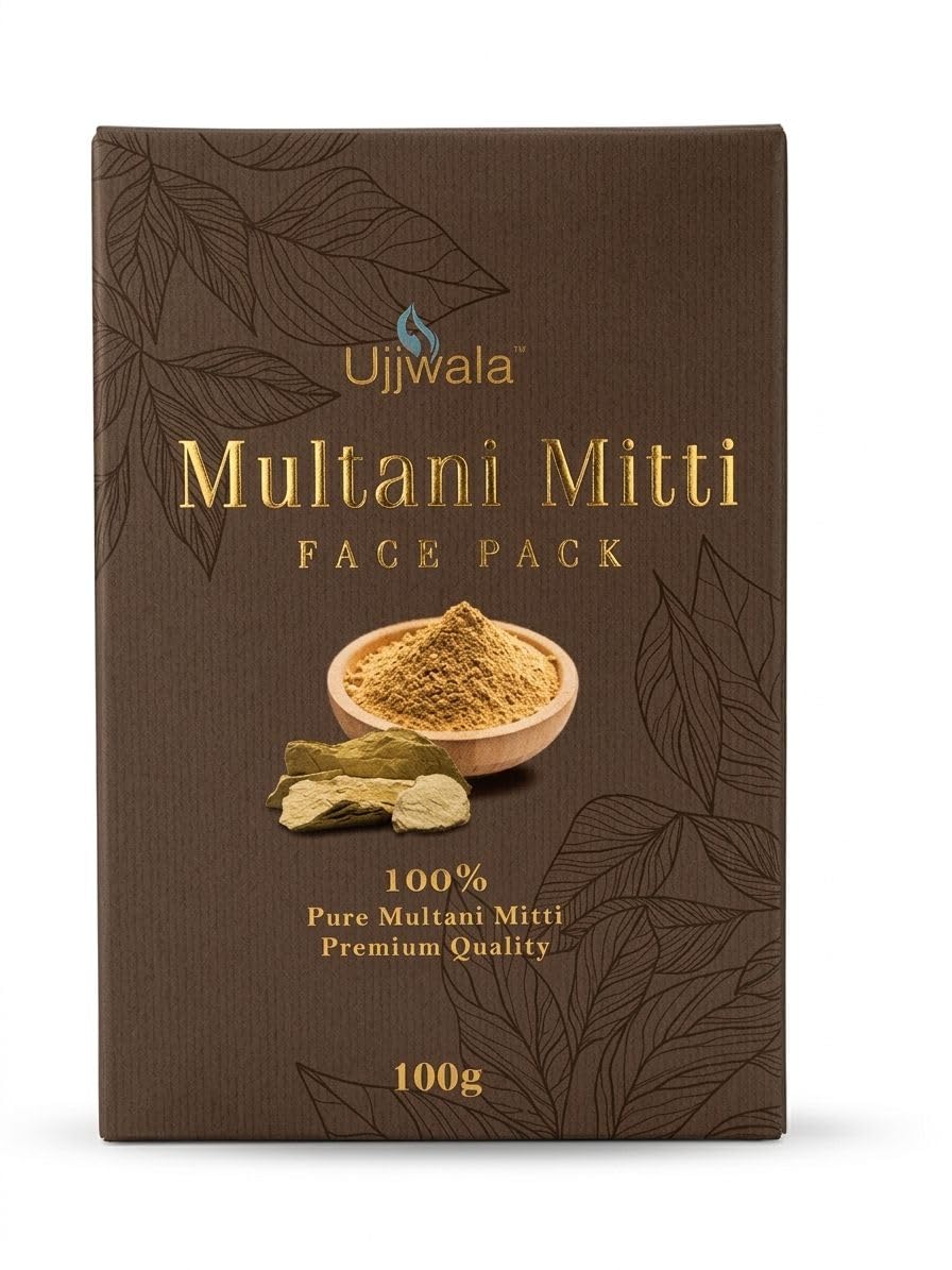 Ujjwala Multani Mitti Face Pack Powder, 100% Pure and Natural, Fuller's Earth, Reduces Blemishes, Unscented, Pack of 2, 100g Each (Multani Mitti)