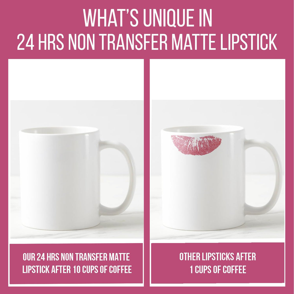 INSIGHT 24 Hrs Non-Transfer Matte Lipstick | Lightweight, Highly Pigmented, Long Wear | Kiss Proof & Smudge Proof | With Vitamin E & Jojoba Oil | Vegan, Toxin F