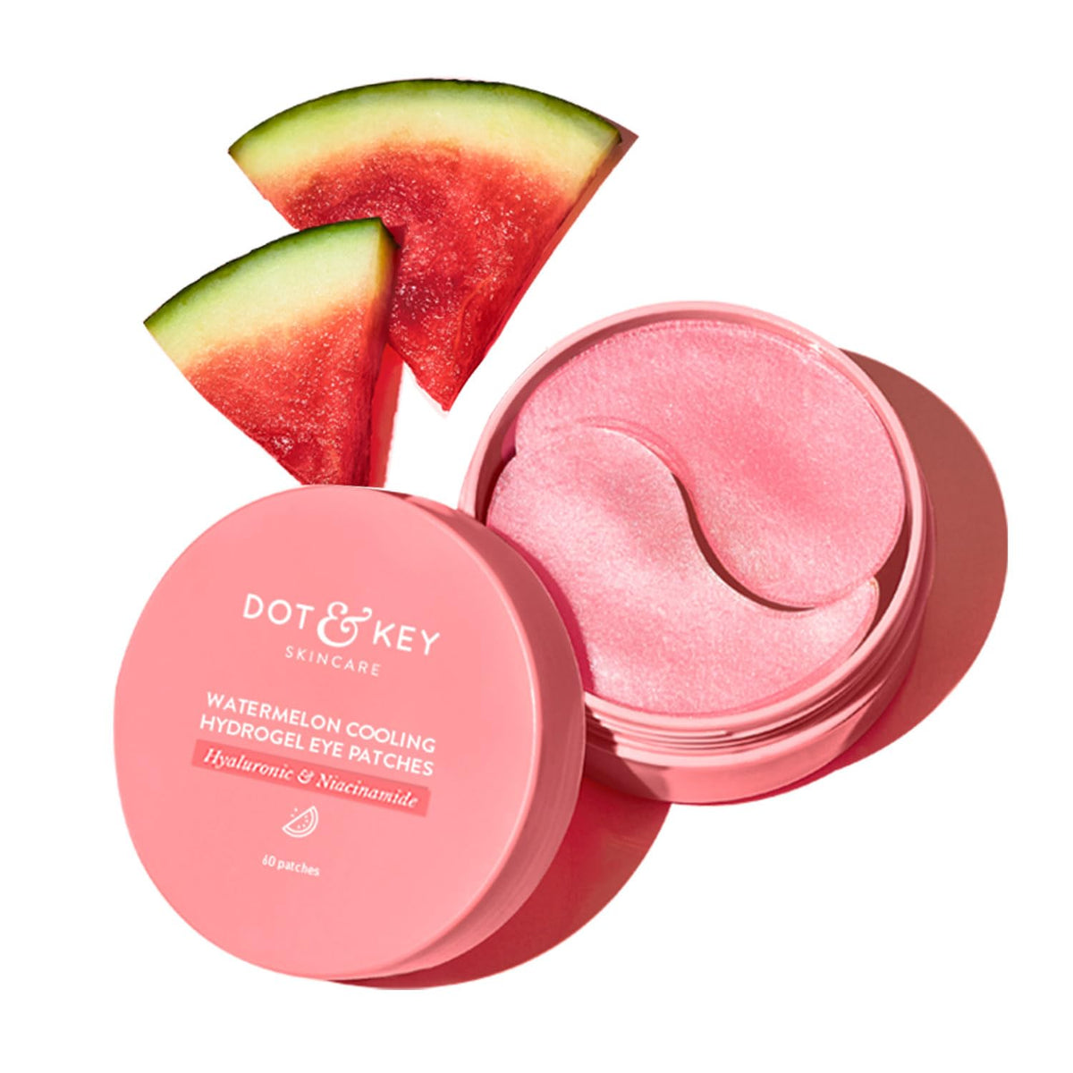 Dot & Key Watermelon Cooling Hydrogel Under Eye Patches for Dark Circles & Puffiness Reduction | With Hyaluronic & Niacinamide | Eye Patches | Instantly Hydrate