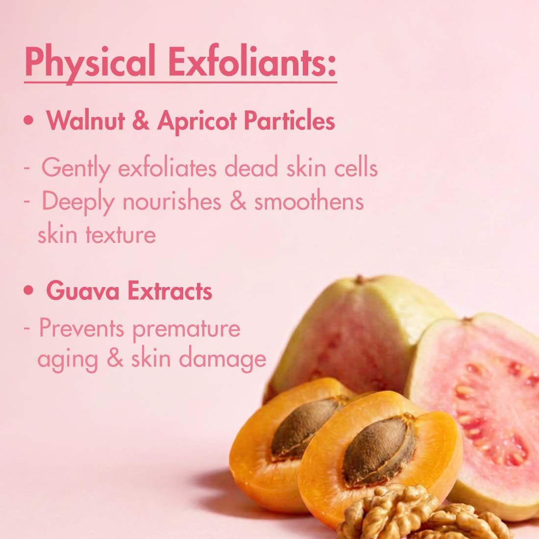 mCaffeine Dual Action Guava De-Tan Body Scrub with 5% Natural & Chemical Exfoliants | Glycolic, Lactic & Salicylic Acid | Reduces Tan & Brightens Skin | Fruity,