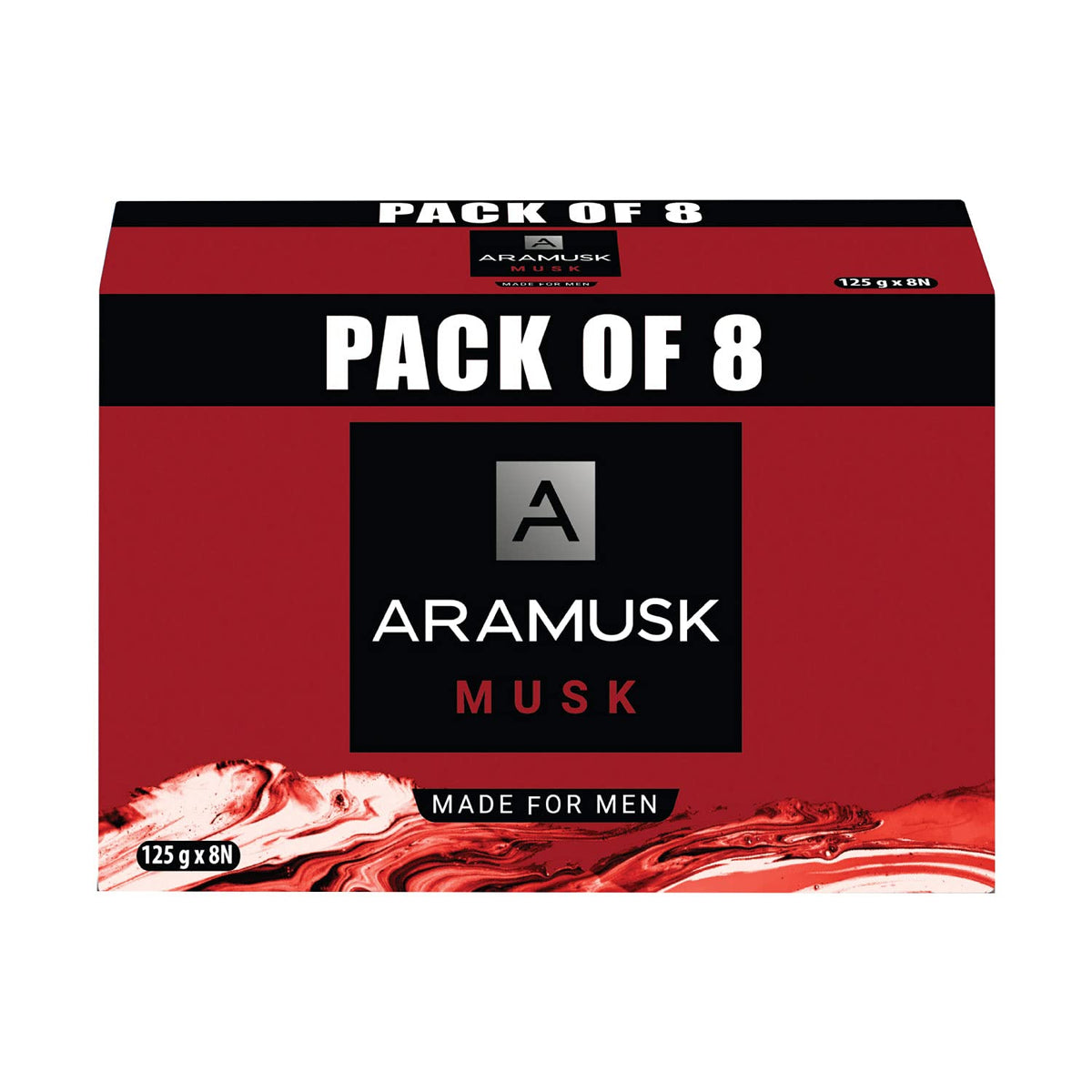 Aramusk Musk Premium Soap for Men | Deep Cleansing, Moisturizing, Nourishing with Long Lasting Freshness | 125g (Pack of 8) Classic 125 g (Pack of 8)