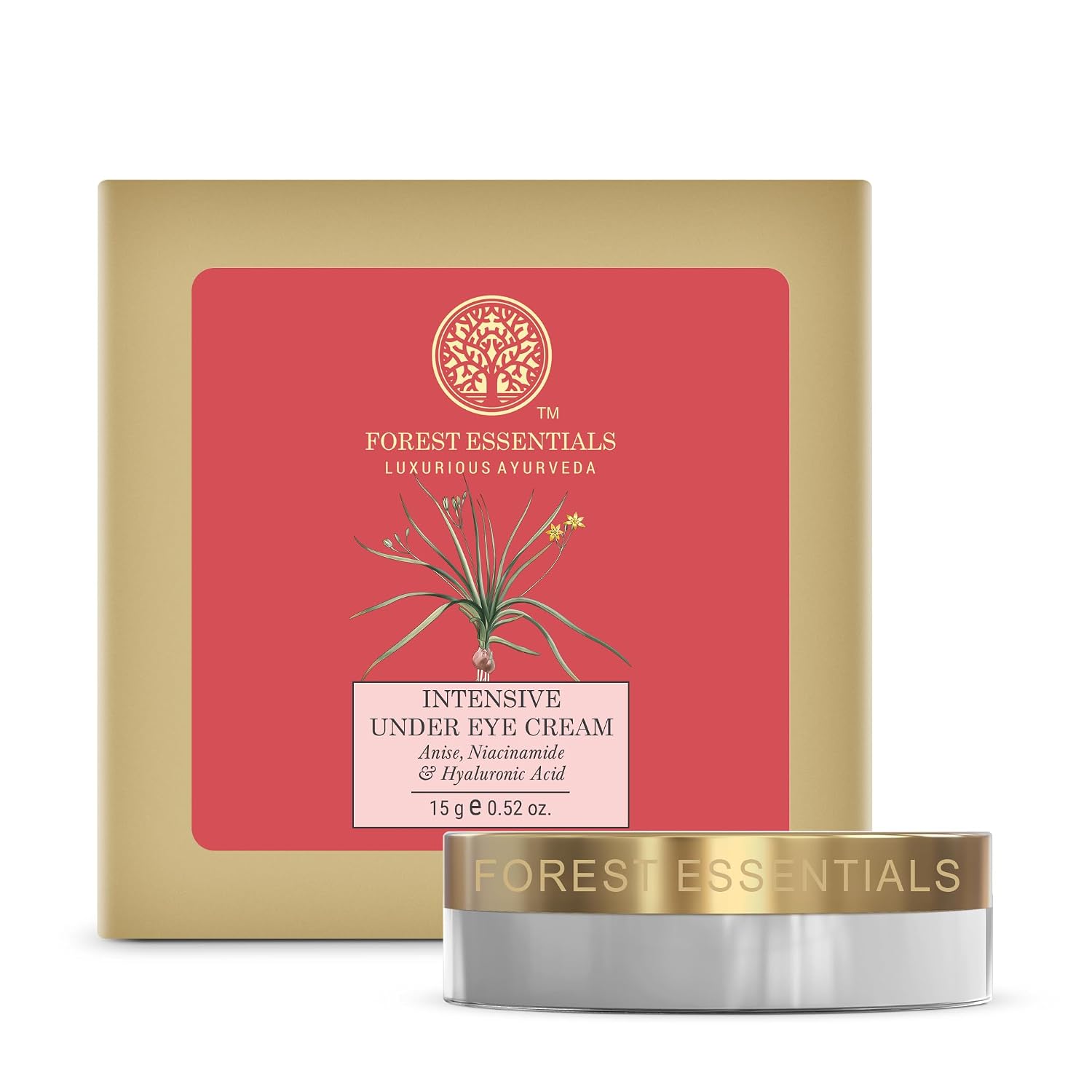 Forest Essentials Intensive Under Eye Cream with Anise | Ayurvedic Eye Cream for Dark Circles | Reduces Puffiness & Wrinkles | With Anise, Cucumber, Bakuchiol | Soothes & Hydrates