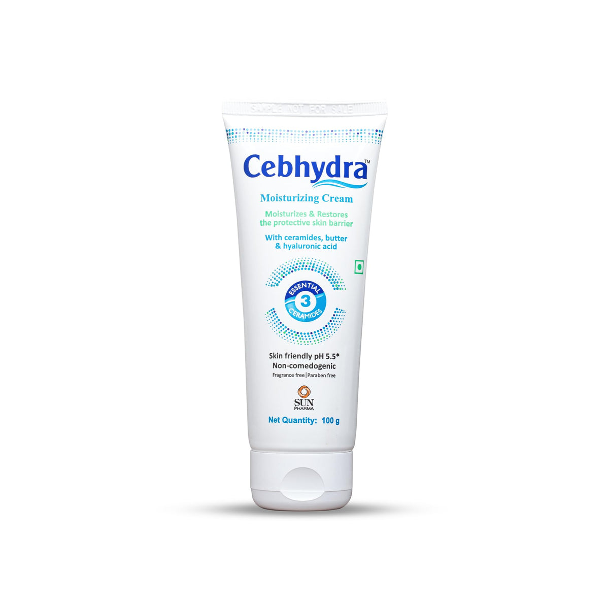 Sun Pharma Cebhydra Cream, Ceramides, Cholesterol & Fatty Acids, Deep Hydration for Sensitive, Dry & Damaged Skin, Dermatologist-Tested, Paraben-Free, NonComedo