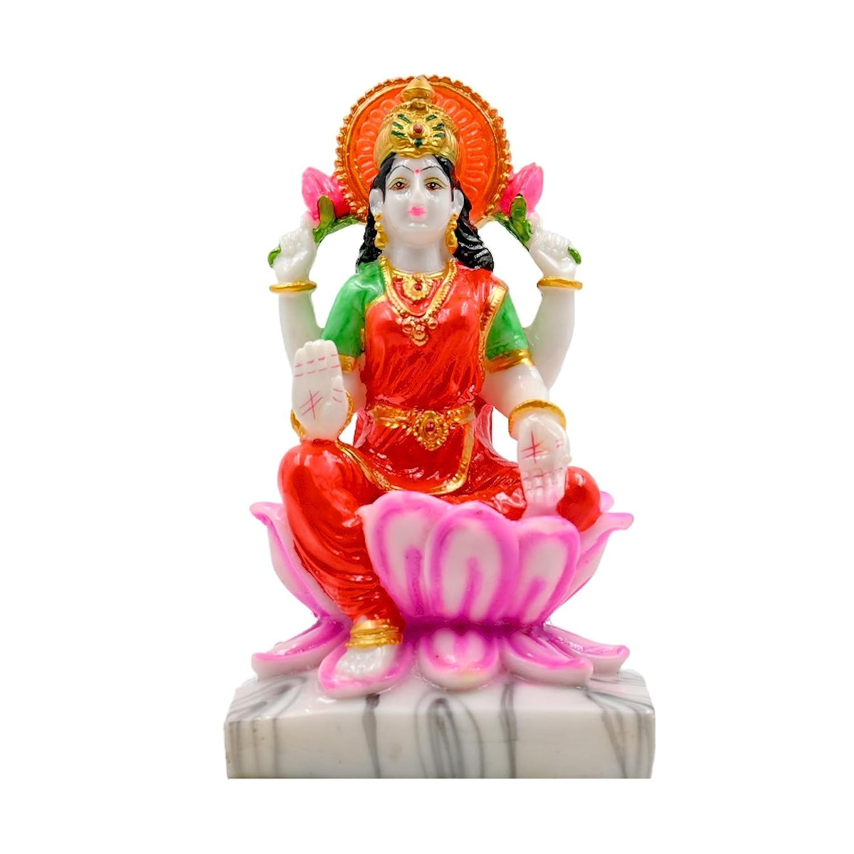 Happy Art Lakshmi Devi Idol | Laxmi MATA Murti | 4 Inches Height, Multicolour
