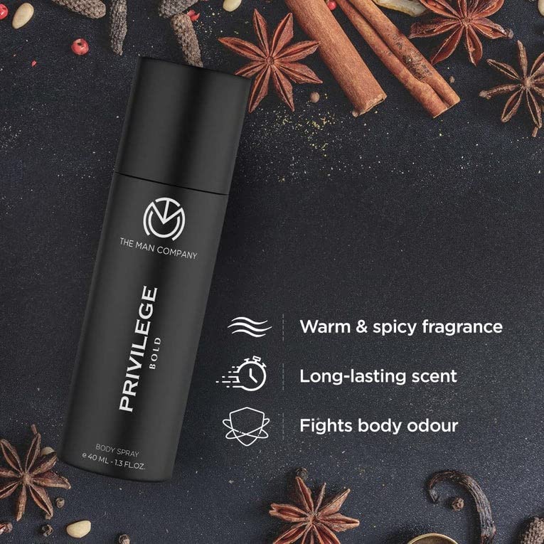 The Man Company Privilege Bold Deodorant Gift for Men | Premium Body Spray | Long-Lasting Fragrance | Perfect Deo For Everyday Use 40ml*2 Fresh 40 ml (Pack of 2