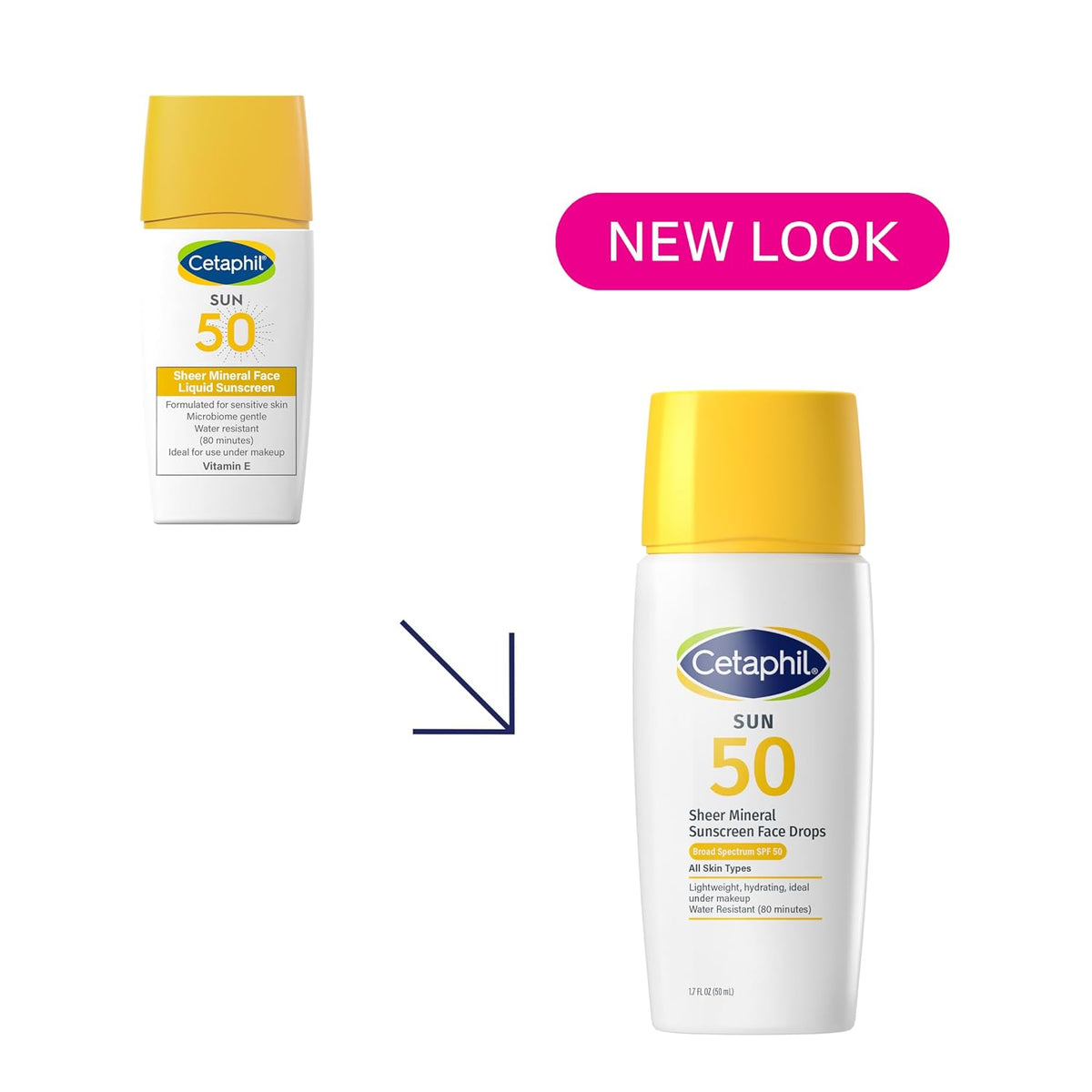 Cetaphil Sheer Mineral Face Sunscreen, SPF 50, Zinc Oxide, 1.7oz 1.7 Fl Oz (Pack of 1) SPF 50 Liquid Drops