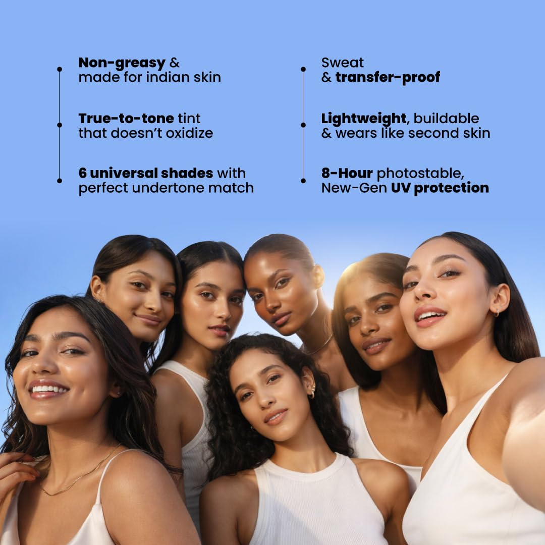 Foxtale SPF 50 PA++++ Tinted Sunscreen, 04 Clay | In-Vivo Tested & UVA/B Protection | Niacinamide & Vitamin E | Daily Wear, Blurs Pores, Evens Tone, Matte Finish, Non-Greasy | All Skin Types | 50ml