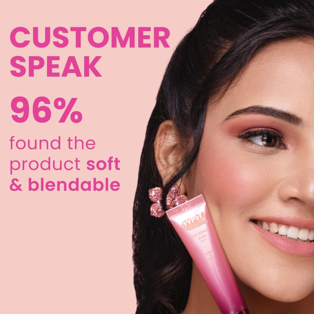 Typsy Beauty | Silk Cushion Liquid Blush Wand - Strawberry Champagne - 2-in-1 Highlighter Blush Hybrid | Cushion Tip Applicator | Lightweight Buildable Blush | Ultra-Pigmented | 12ml