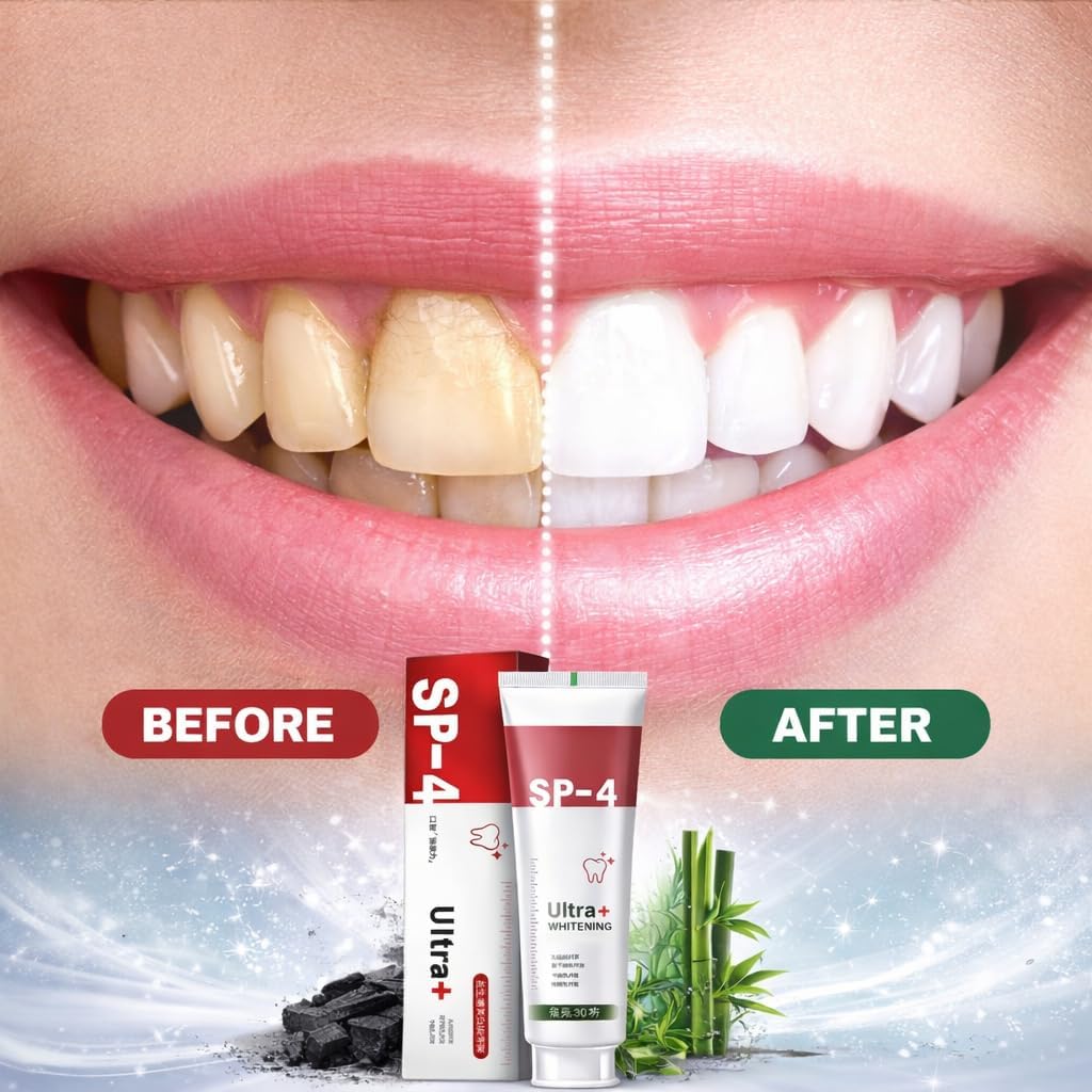 SP-4 Ultra Whitening Toothpaste | Helps Reduce Surface Stains with Regular Use | Fresh Breath & Enamel Care | 50 gm-Pack of 2