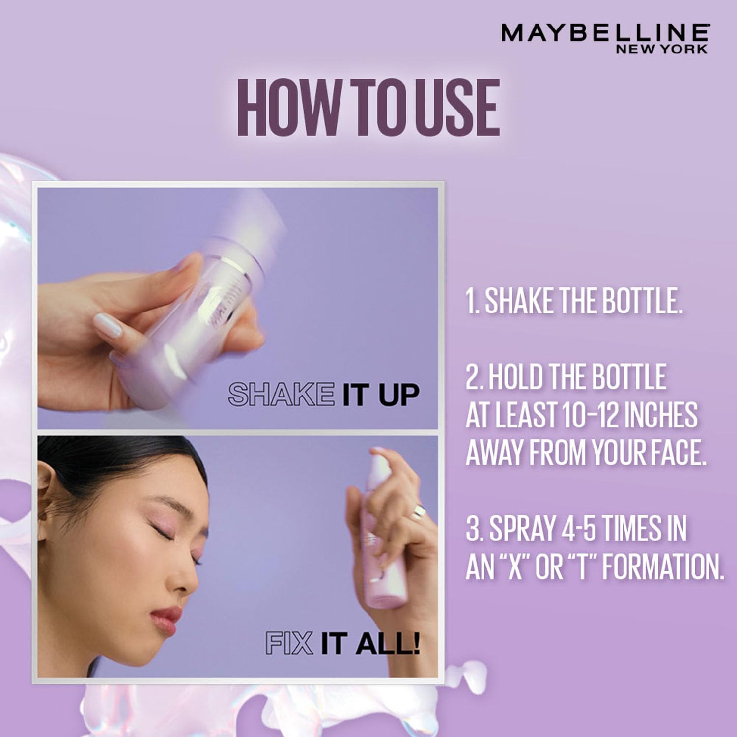 Maybelline New York Super Stay Double Fixer Setting Spray, 24HR Wear, Hydrating Spray, 55ml