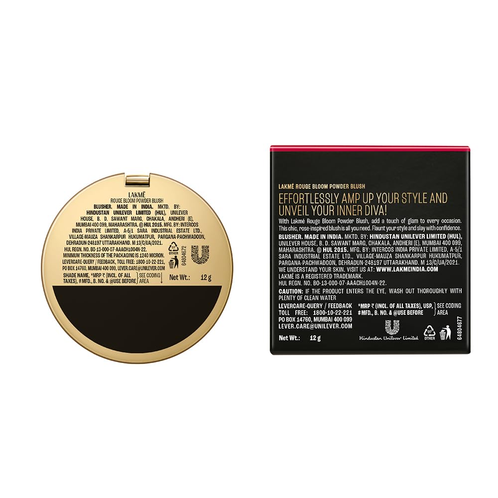 Lakme Showstopper Collection Rouge Bloom Powder Blush Vintage Rose -12g