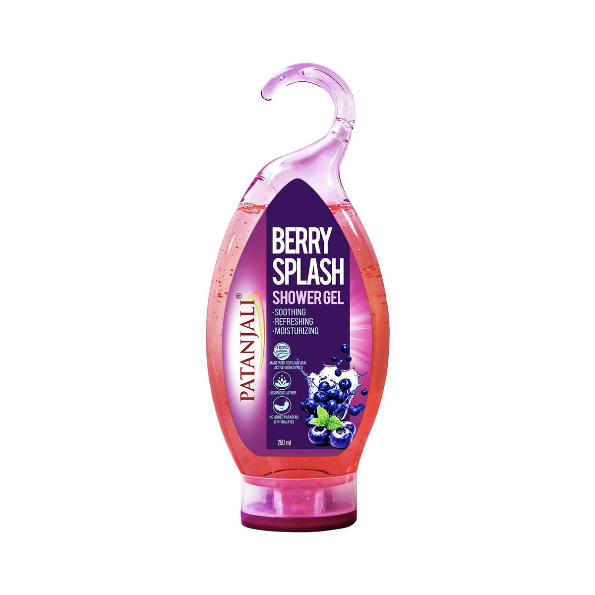 Patanjali Berry Splash Shower Gel with Aloe Vera 250ml (Pack of 3), for Refreshing Cleanse and Skin Hydration with Natural Ingredients