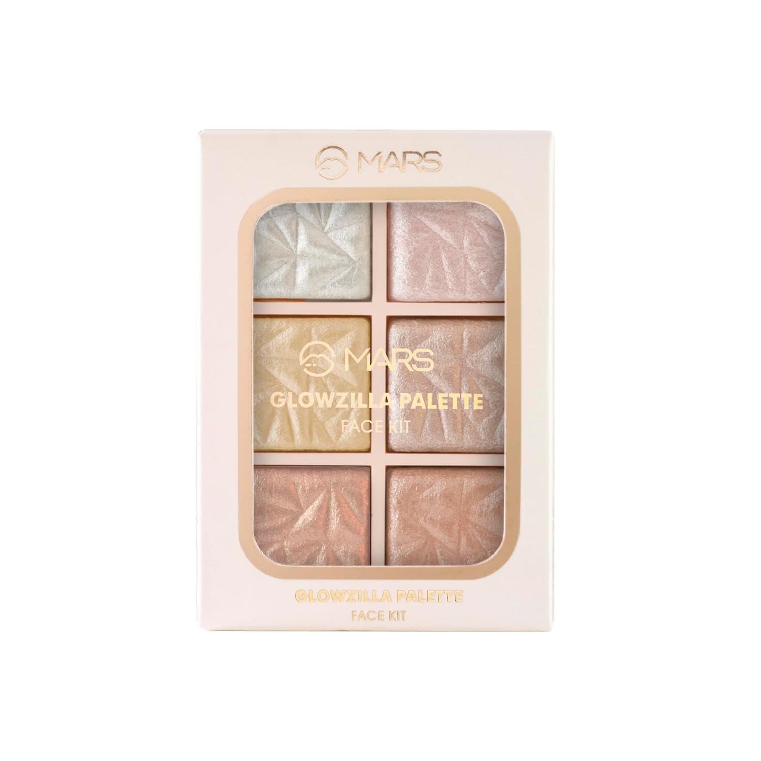 MARS Glowzilla 6 Colour Highlighter Palette | Ultra Blendable & Long Lasting | Blinding Glow (12.0gm) (Shade-01)