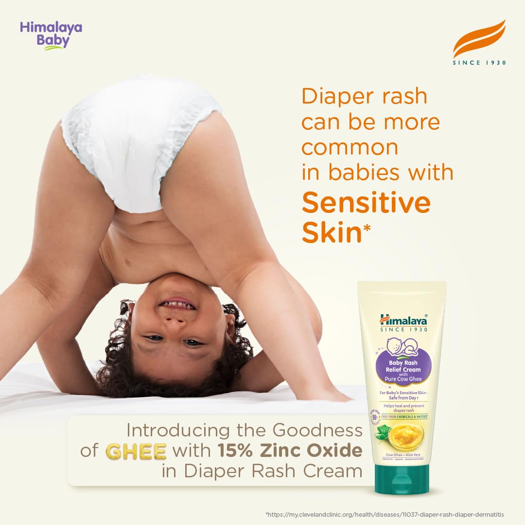Himalaya Baby Rash Relief Cream with Pure Cow Ghee 50g| For Sensitive Skin Cow Ghee 50 g (Pack of 1)