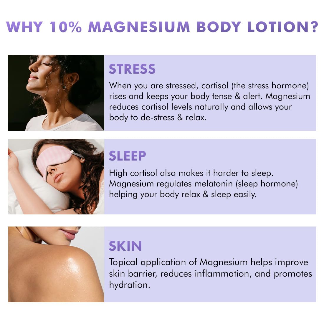 mCaffeine 10% Magnesium Body Lotion 300ml | Stress-Relief & Better Sleep | Mild Vanilla Orchid Fragrance Calms & Soothes | 3% Cocoa Butter, Non-Greasy, Deep Moi