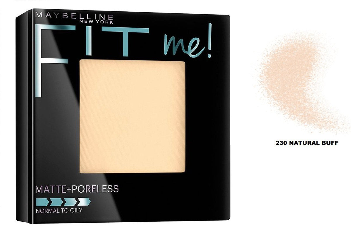 Maybelline Fit Me Matte+Poreless Pressed Powder For All Skin Types 8.5Gm With Ayur Product In Combo (230-Natural Buff), Beige