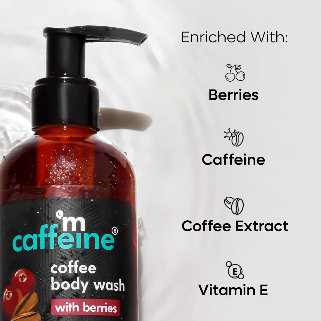 mcaffeine Coffee Body Wash With Berries | De-Tan & Deep Cleansing Shower Gel | Enriched With Vitamin C |For All Skin Types | For Both Men & Women - 200Ml