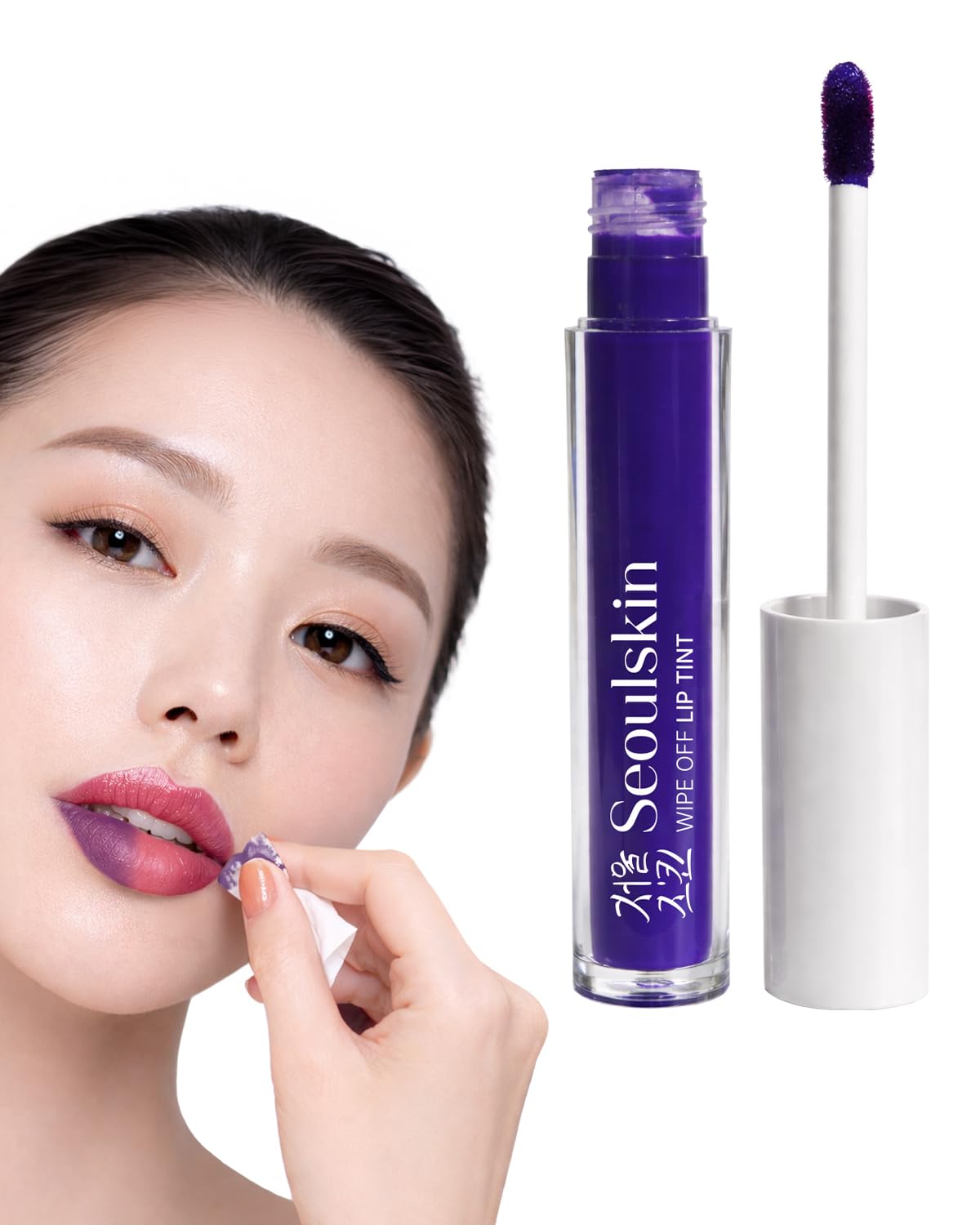 Seoulskin Wipe Off Lip Tint | Long Lasting No-Fade Lip Stain | Matte Lip Tint Waterproof, Transfer-Proof, Smudge-Proof | Easy Application & Wipe Off Formula | Lasts All Day | Natural Pink Color | Vegan | Shade: Petal Pink (4ml)