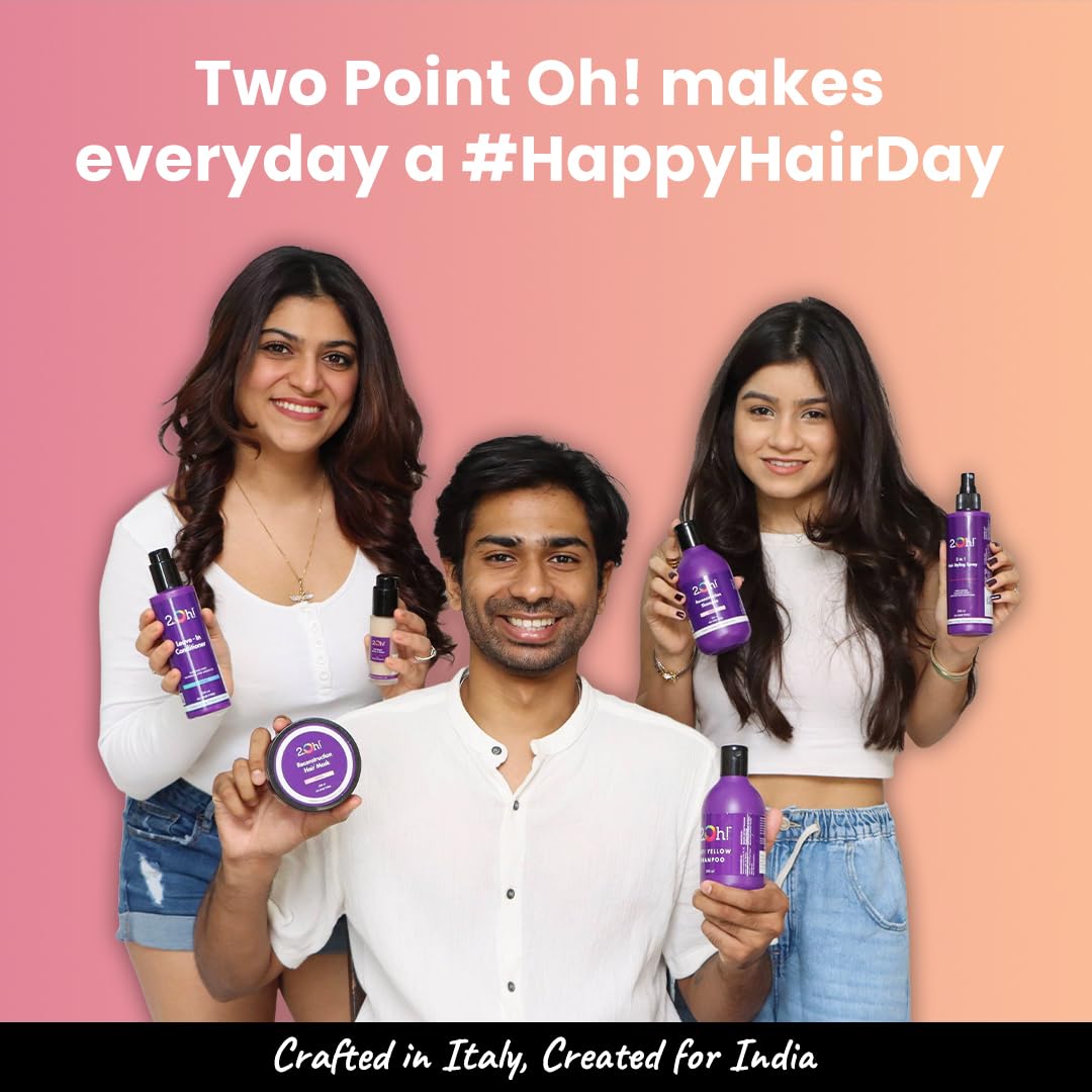 2.Oh! Italian Reconstruction Shampoo for Frizzy and Dry Hair | Oily Scalp Tri-Surfactant Formula | Repairs Dull Damaged Hair | Prevents Frizz and Breakage | For
