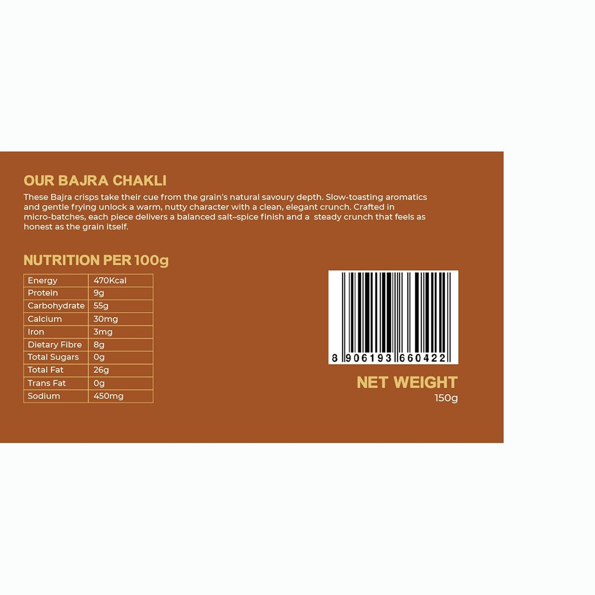 Bajra Chakli | Pearl Millet Crisps | Guilt free snacks | No preservatives | No palm oil | 150 grams