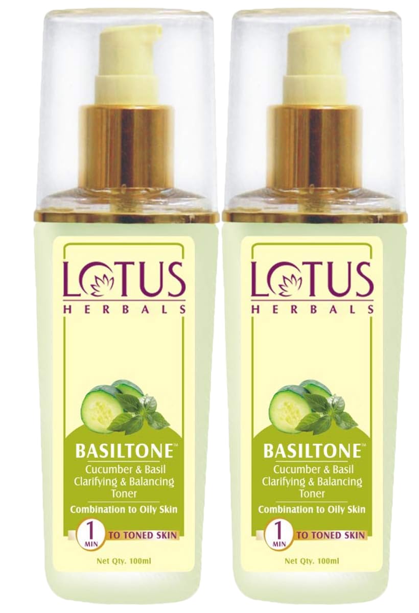 Lotus Herbals Basiltone Clarifying & Balancing Skin Toner 100ml (Pack of 2)