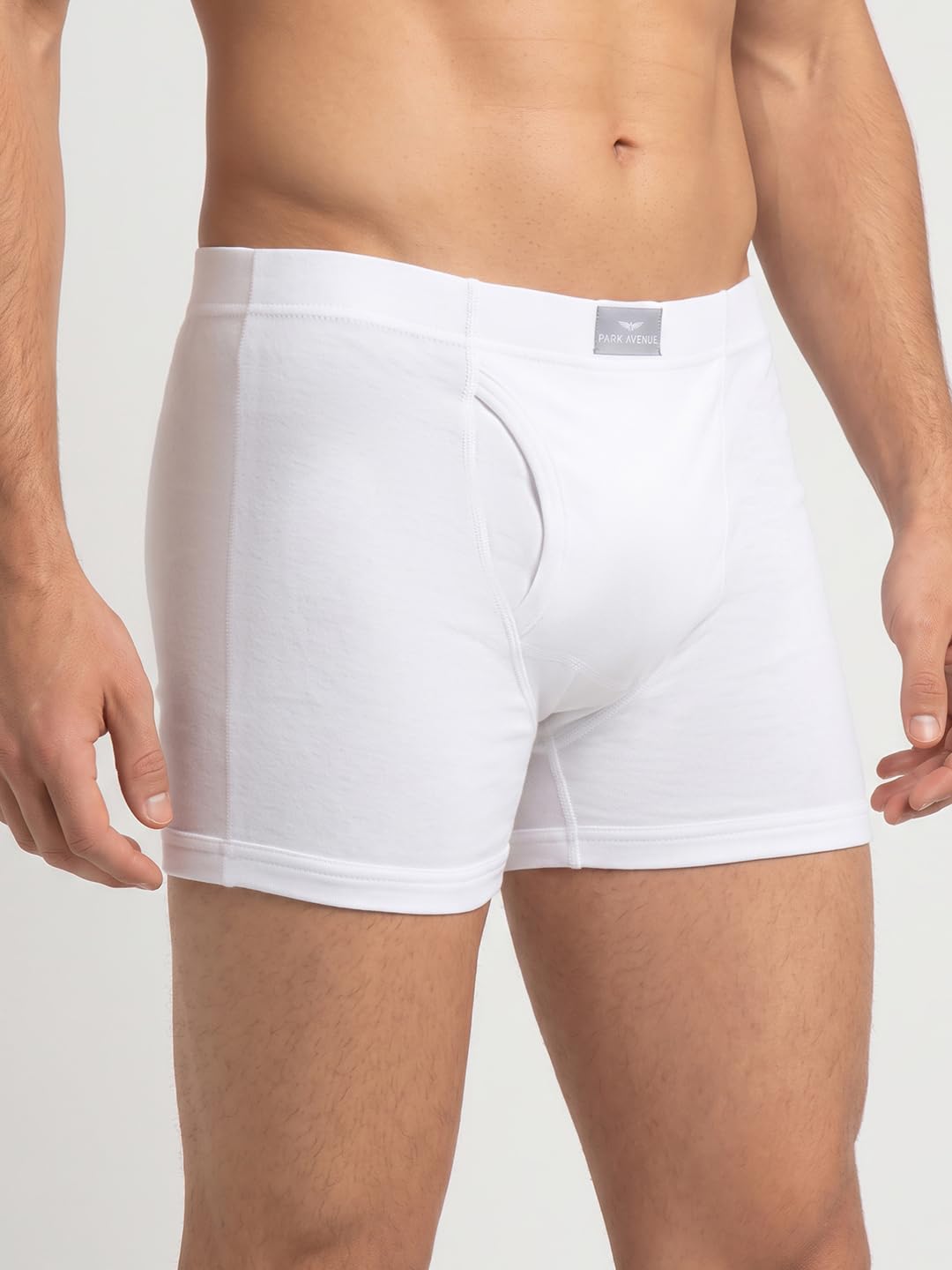 Park Avenue Men Regular Fit Solid Pattern Pure Cotton Loungewear Trunk 80 CM White