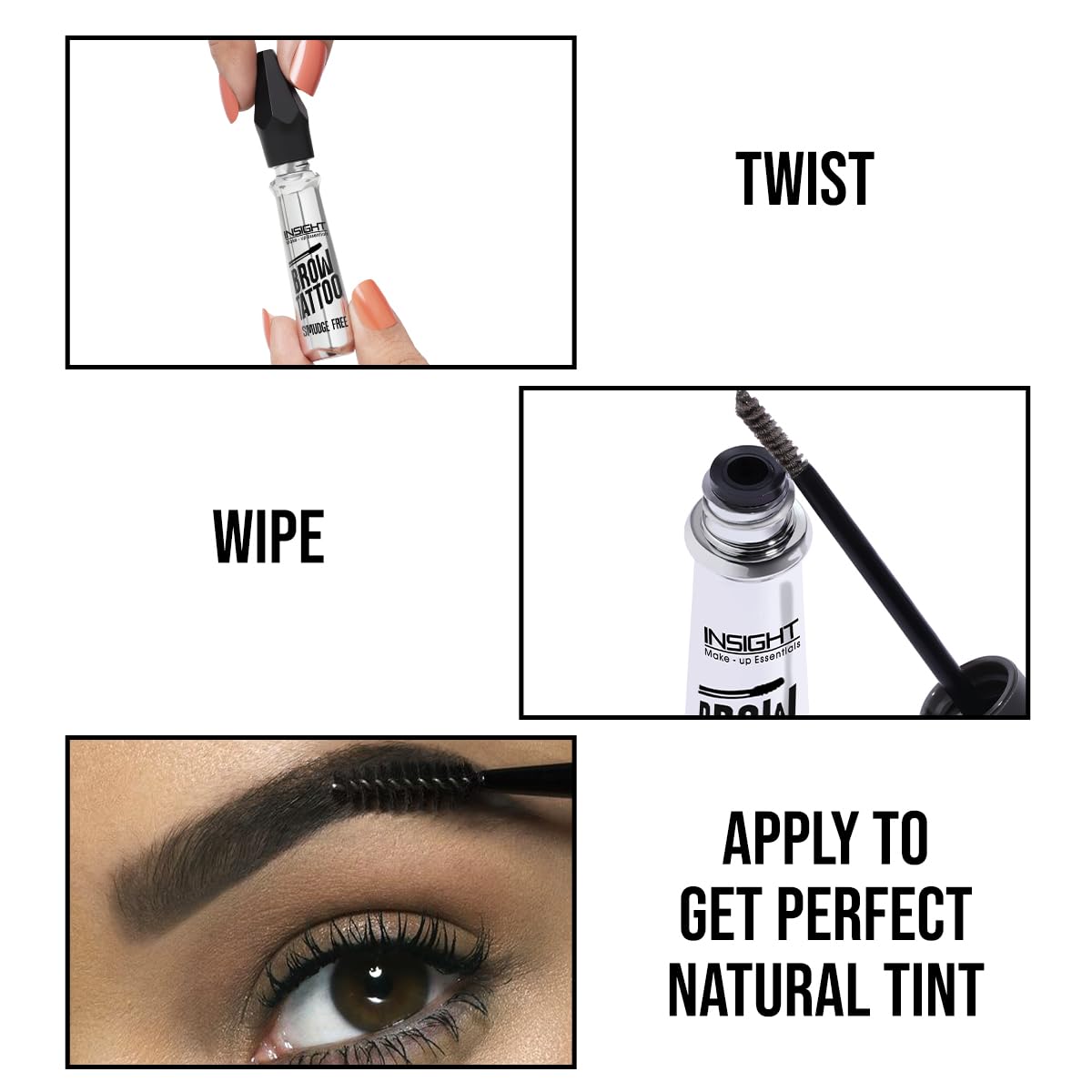 INSIGHT Cosmetics Brow Tattoo - Grey|Natural Finsh|Long Lasting|Smudge Free|Transferproof|Sculpts & Defines-5 g