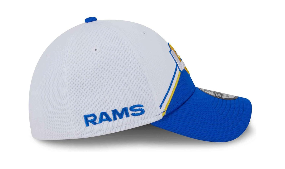 New Era Men's NFL 2023 Sideline 39THIRTY Flex Hat Large-X-Large Los Angeles Rams, White