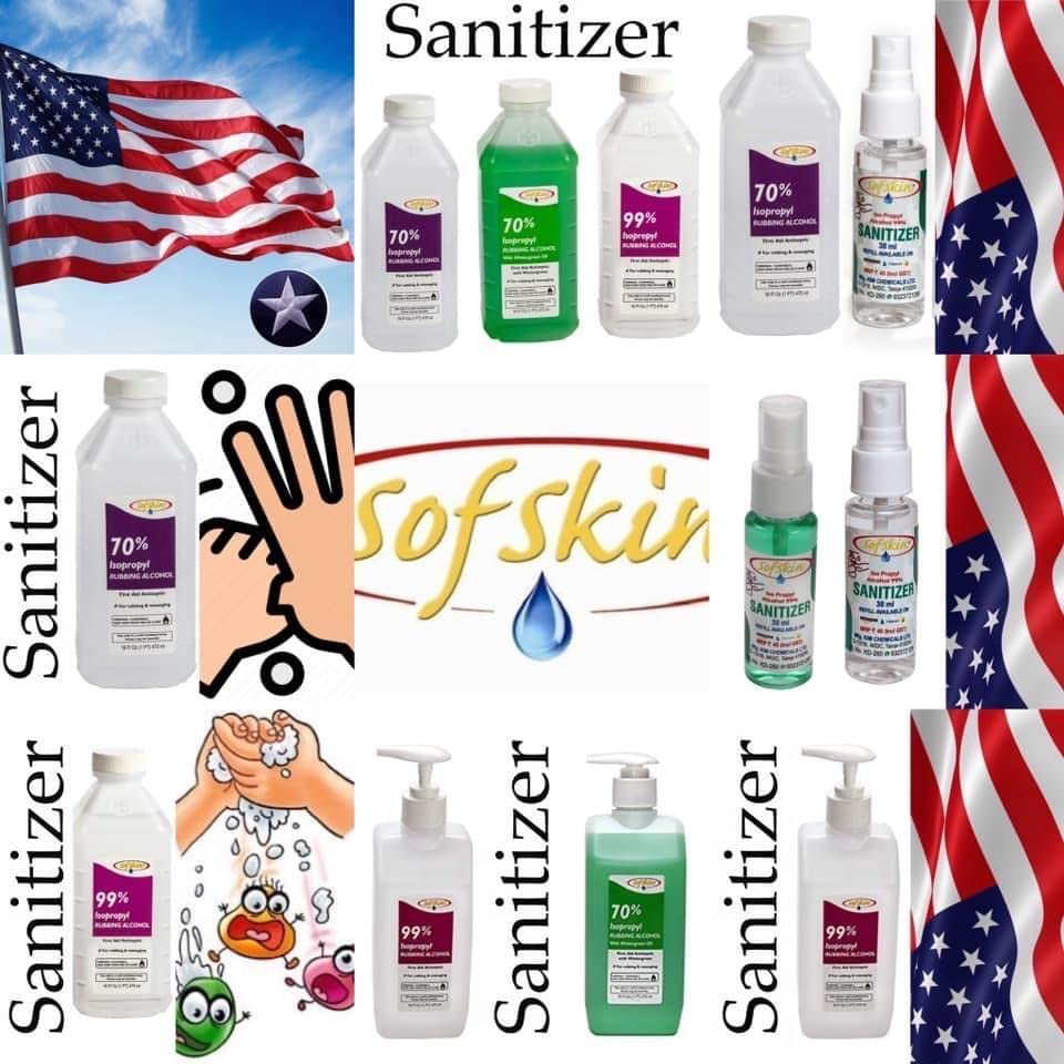 (USA Brand) Premium Anti Virus Hand Sanitizer 70% Pure & Safe Iso Propyl Rubbing Alcohol. Also Good water-less, dry-cleaning of electronics e.g. Laptop, Mobile