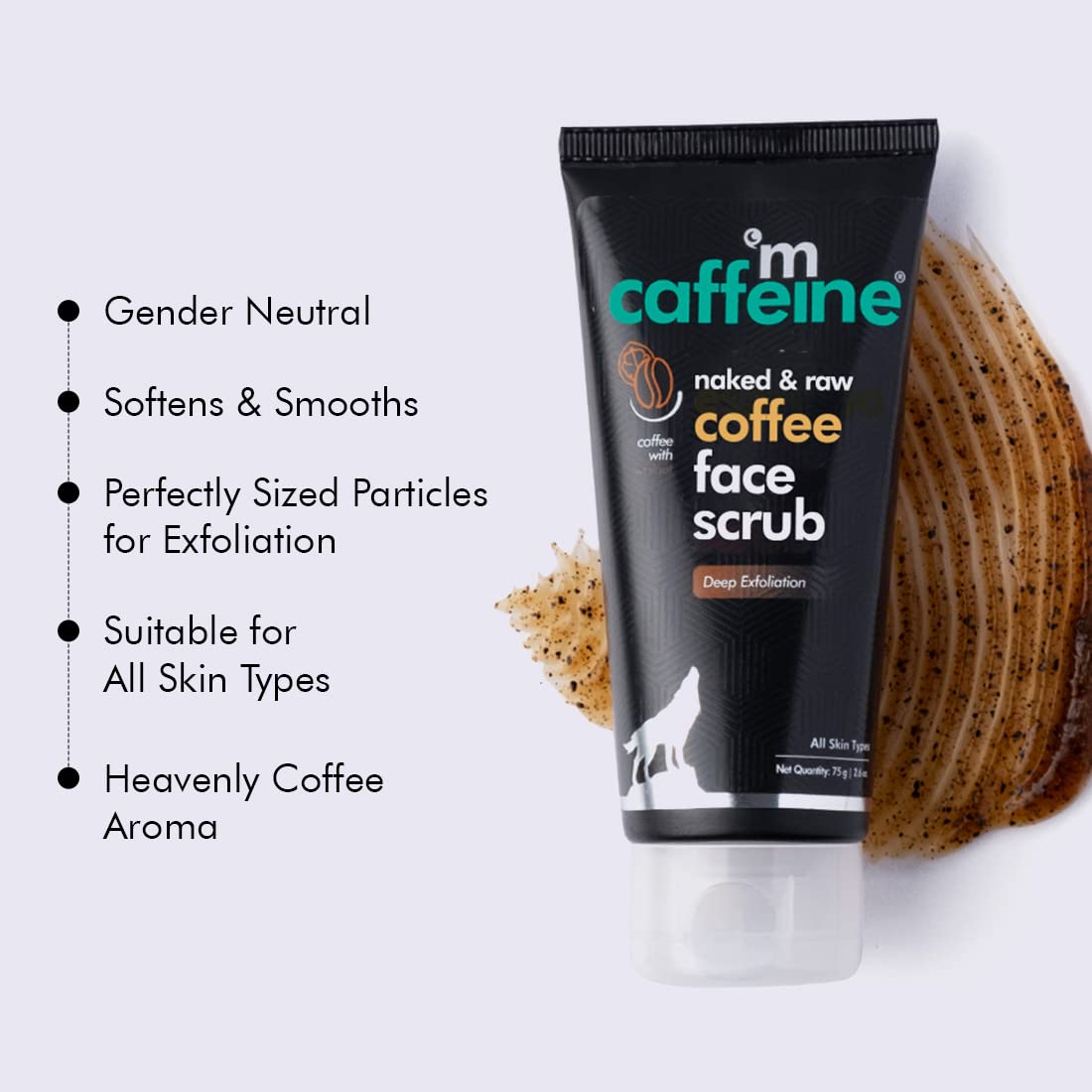 mCaffeine Exfoliating Coffee Body & Face Scrub for Tan, Dirt & Blackhead Removal | Value Pack | De-Tan Bathing Combo for Women & Men With Body (55gm) & Face (75