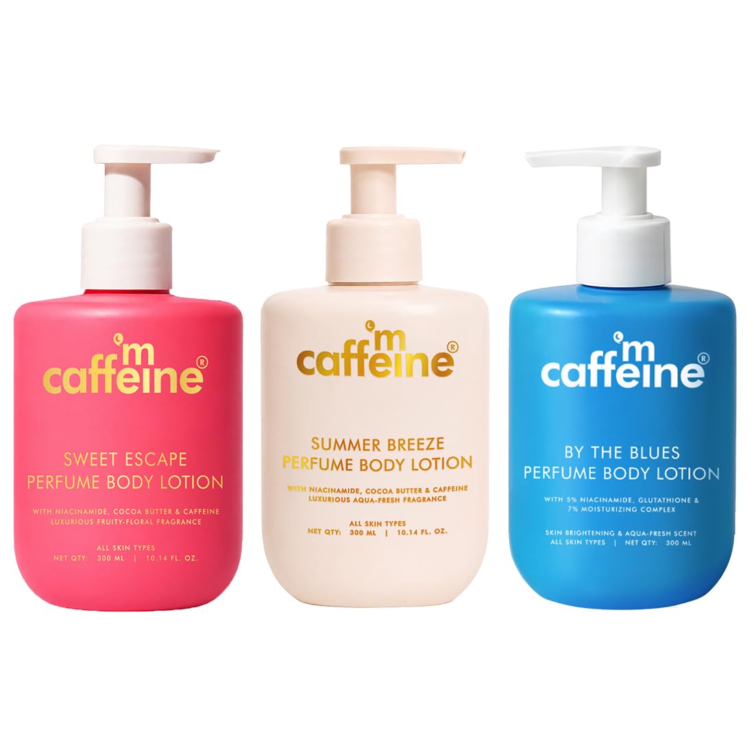 mCaffeine Sweet Escape Perfume Body Lotion 300ml| Niacinamide, Cocoa & Shea Butter | Deep Moisturization for Women & Men | Lightweight, Non-Sticky & Daily Use |